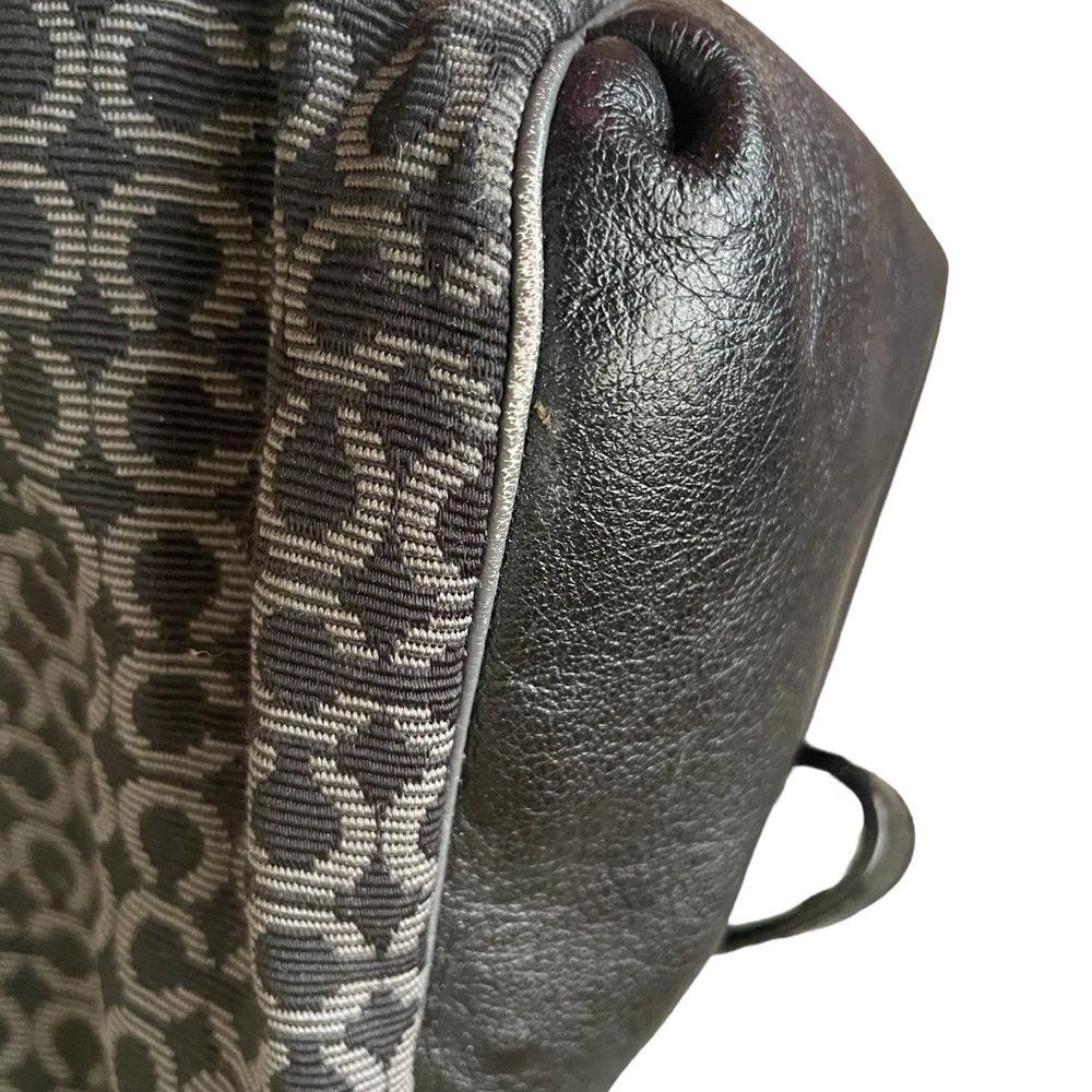 COACH Black Bag Madison 25637 Op Art Sateen Phoebe Shoulder Hobo Handbag Purse - Picture 10 of 13
